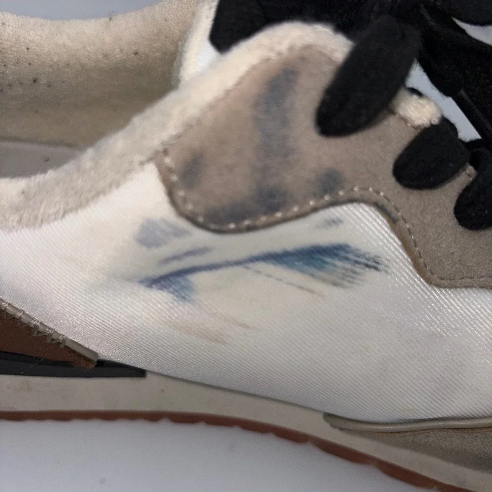 Guess Mens Low Top Sneakers Tan White Brown G Logo Lace Up Shoes Size 12